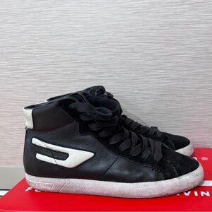 Diesel S-Leroji Mid W Womens Black Leather Lifestyle Sneakers Shoes In Sz. 7.5